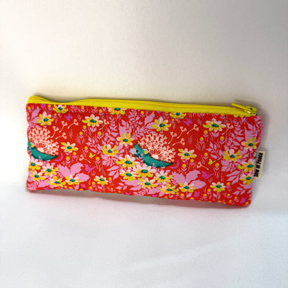 Pencil Case/Flat Pouch - Hedgehog Patchwork