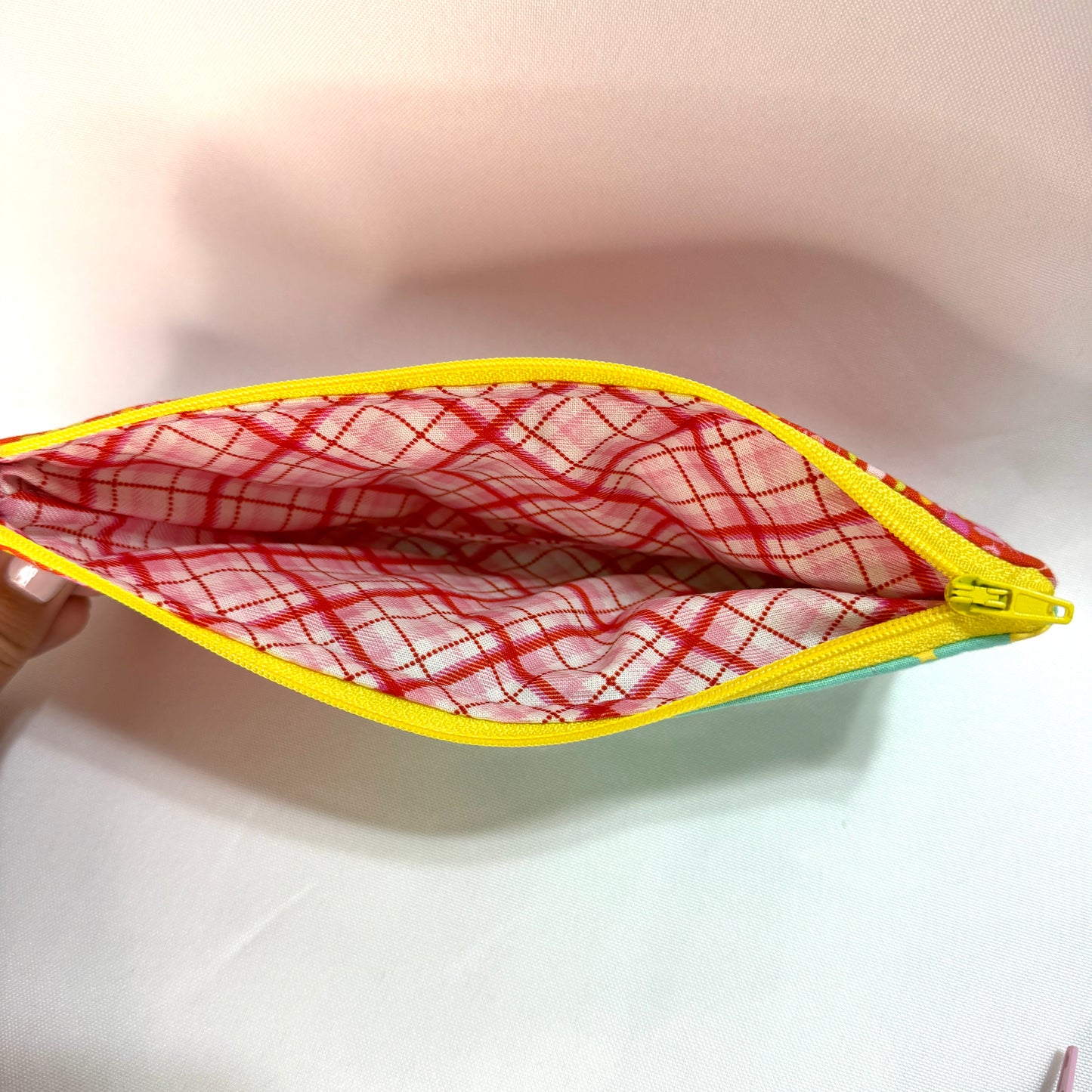 Pencil Case/Flat Pouch - Hedgehog Patchwork