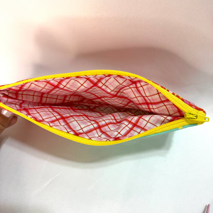 Pencil Case/Flat Pouch - Hedgehog Patchwork