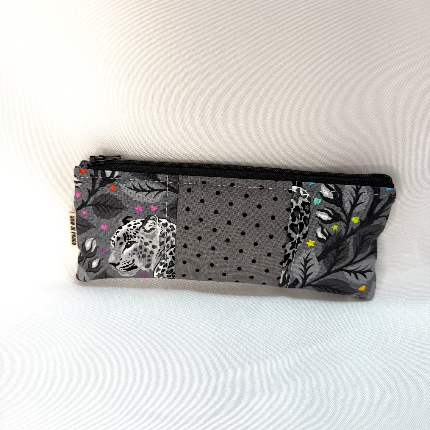Pencil Case/Flat Pouch - Leopard Patchwork