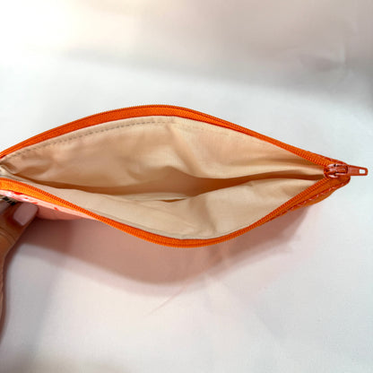 Pencil Case/Flat Pouch - Peachy Floral Patchwork