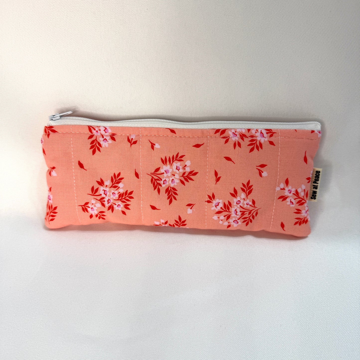 Pencil Case/Flat Pouch - Peachy Floral