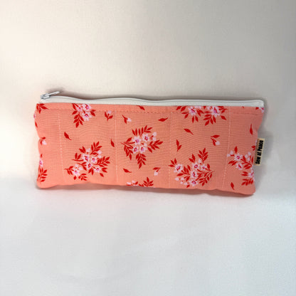 Pencil Case/Flat Pouch - Peachy Floral