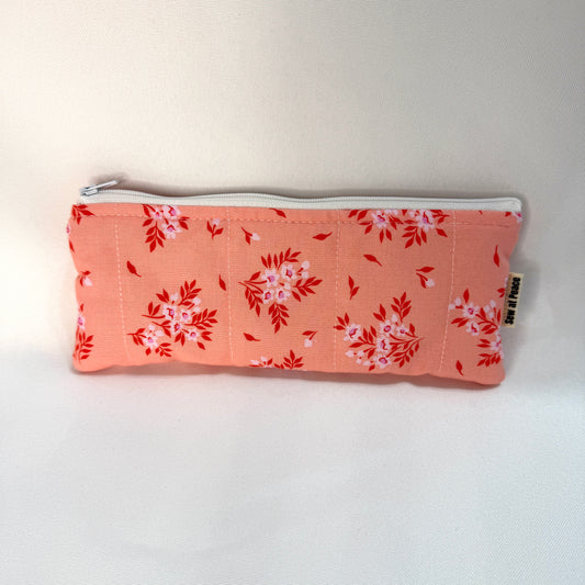 Pencil Case/Flat Pouch - Peachy Floral