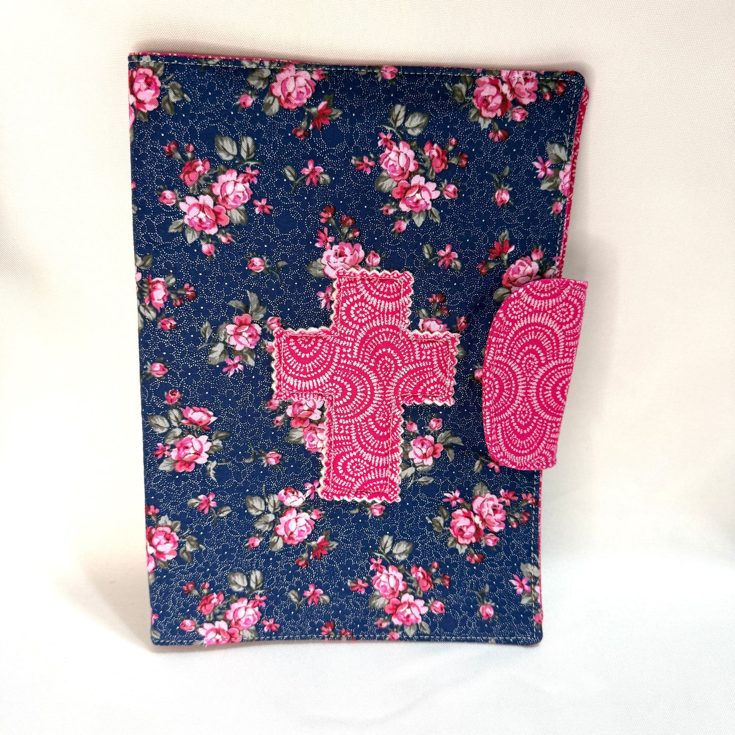 Bible Cover -Navy/Pink Floral