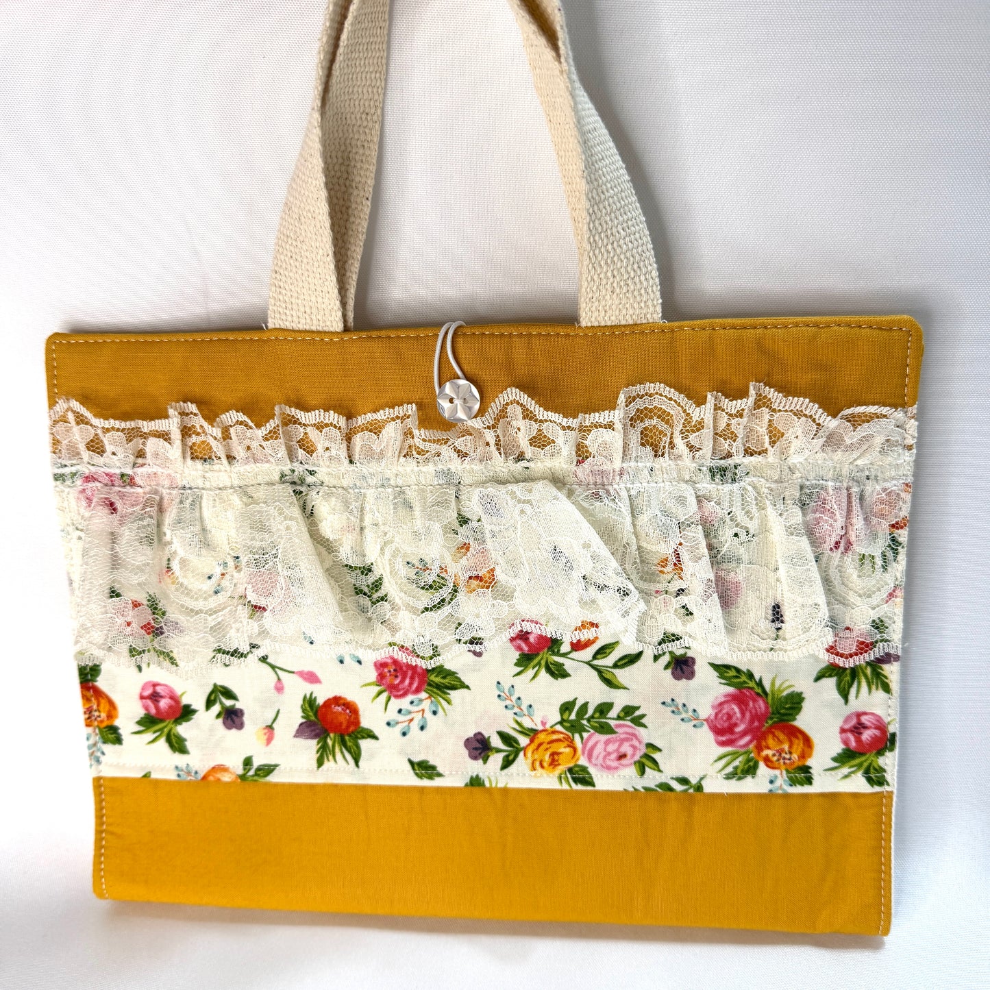 Bible Cover - Gold Floral **Study Bible Size**