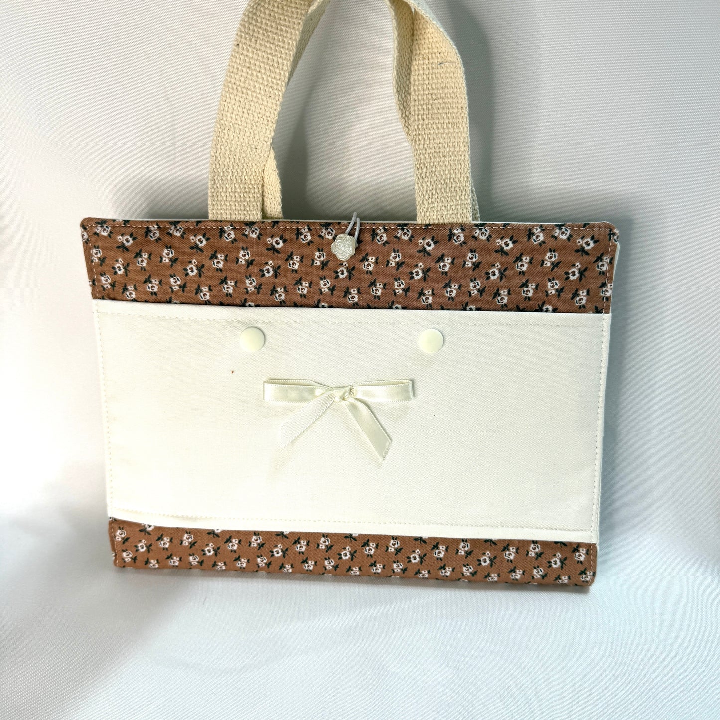 Bible Cover - Brown/White Ditsy Floral