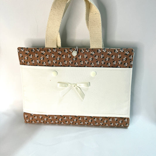 Bible Cover - Brown/White Ditsy Floral