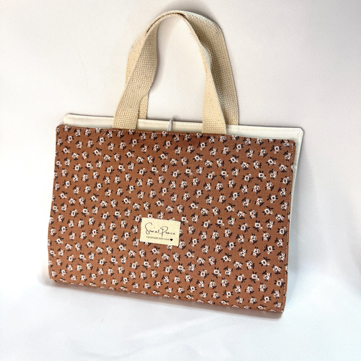 Bible Cover - Brown/White Ditsy Floral