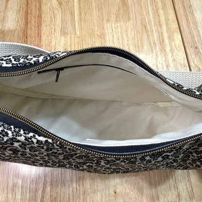 Crescent Bag - Black Floral