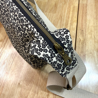 Crescent Bag - Black Floral