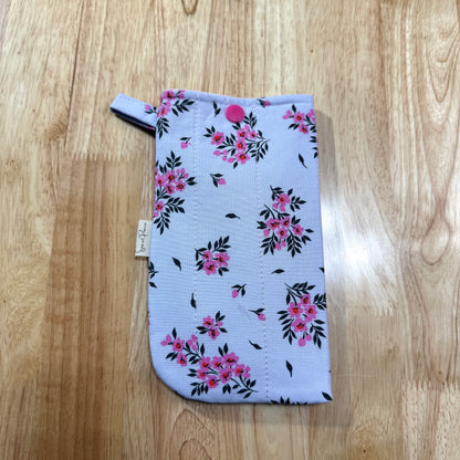 Eyeglass Case - Purple with Pink Flowers