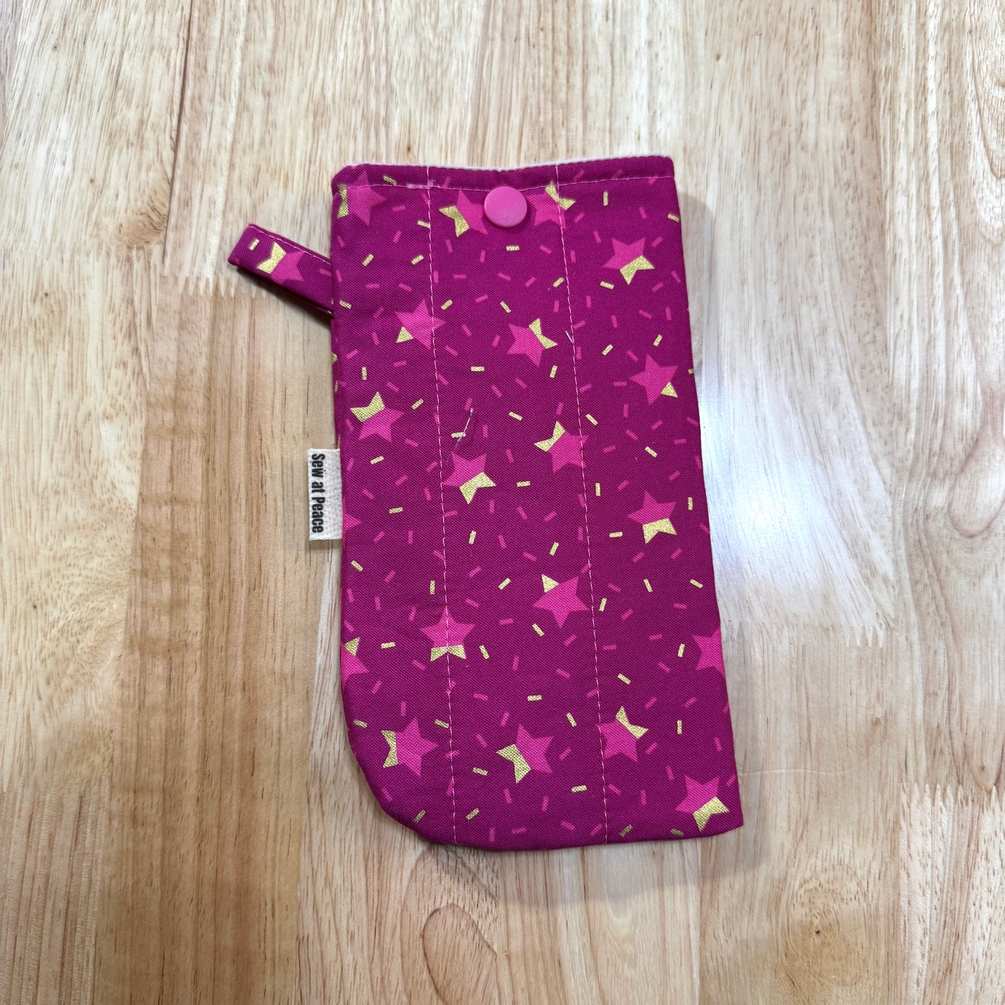 Eyeglass Case - Magenta Gold Star