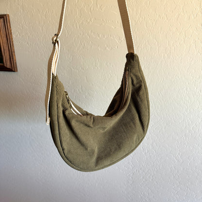 Crescent Bag - Olive Corduroy